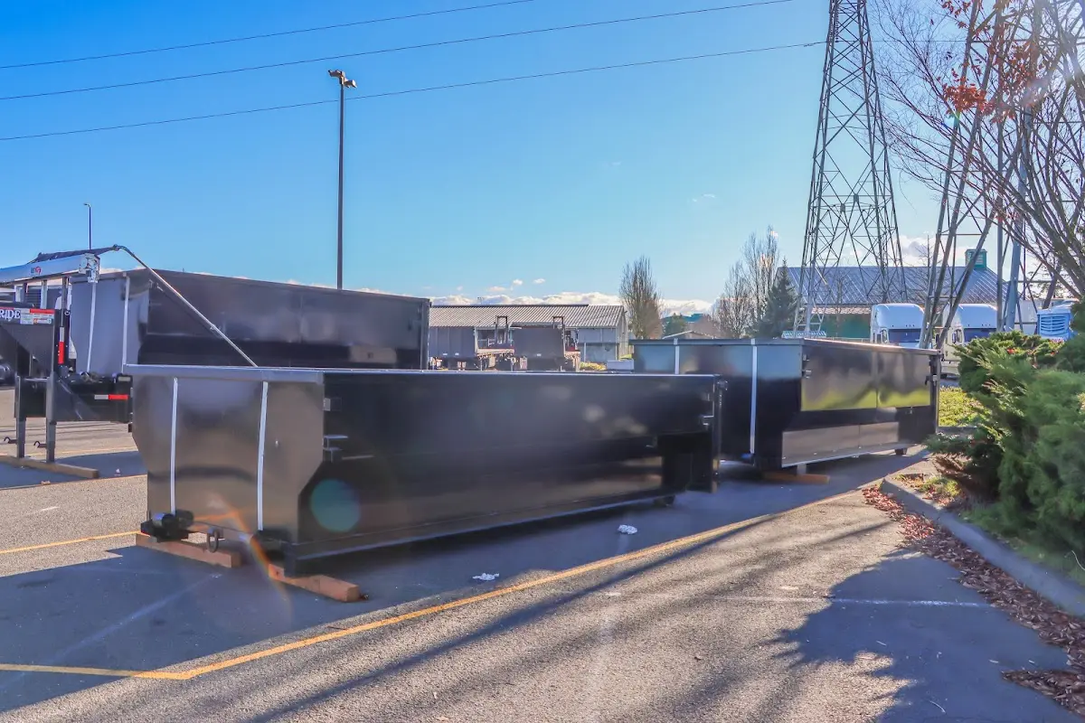 Roll-off dumpster ready for waste disposal at job site for Estate Cleanout Dumpster Rental in Highland